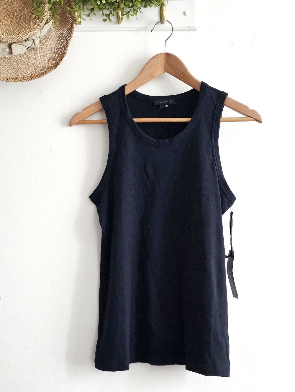 Willi Smith Pima Cotton Black Sleeveless Tank Top Women’s M NWT